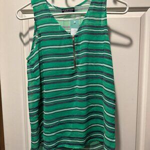 Papermoon Green striped rayon dressy tank